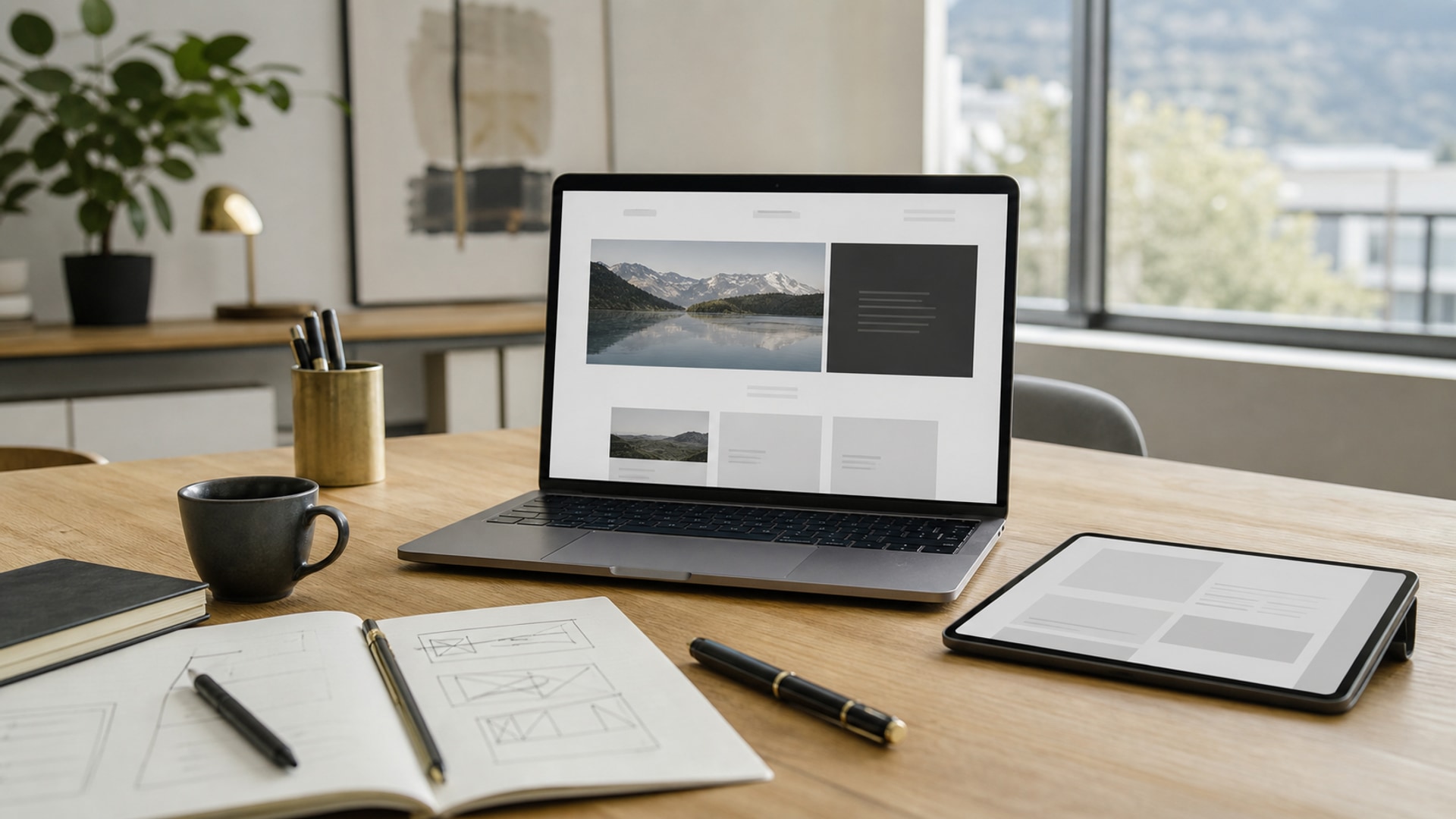 Website-Entwürfe und Layout als sichtbarer Ausdruck einer klaren Markenpositionierung.